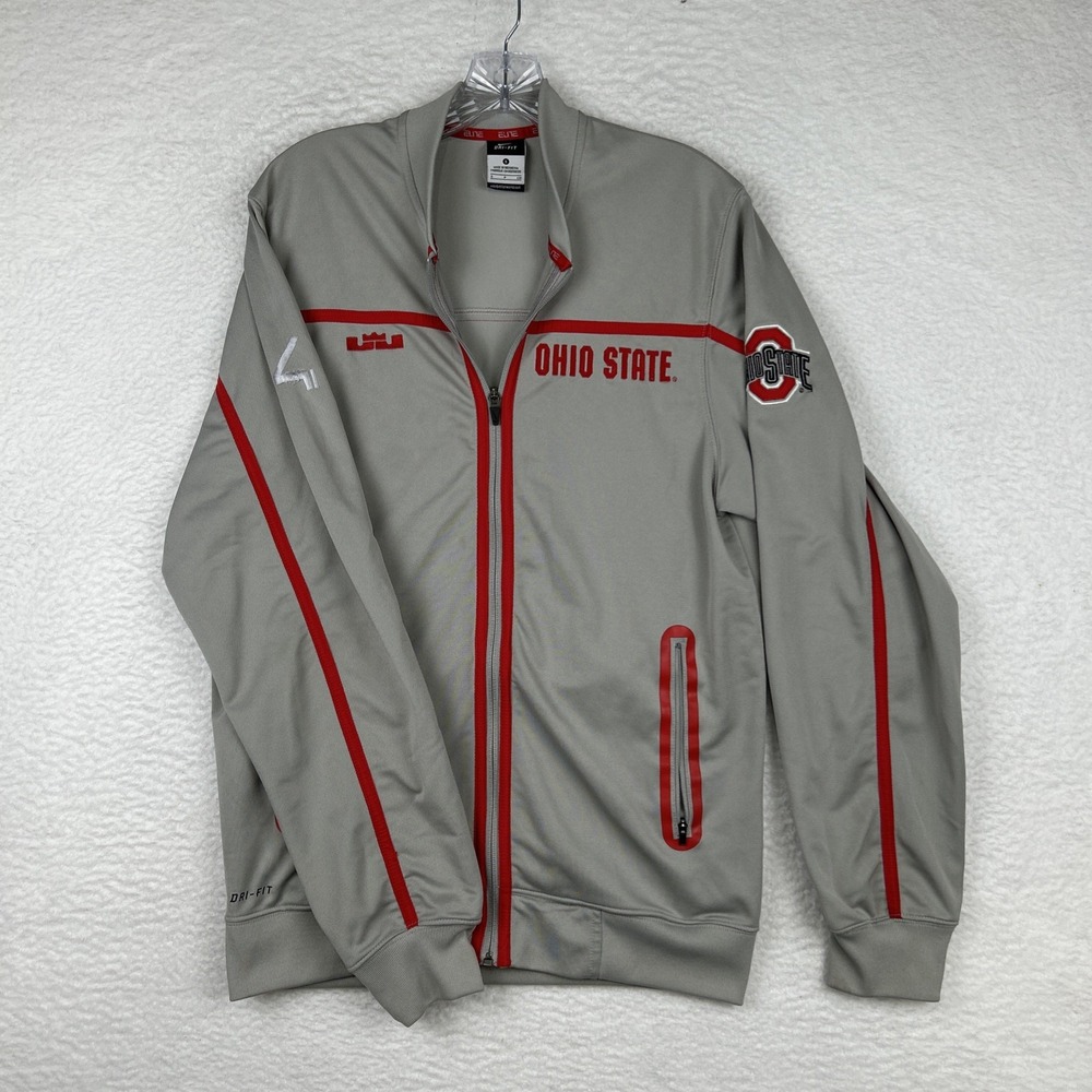 Nike Elite Lebron James Ohio State Buckeyes Track Jacket Full Zip Men's Small
